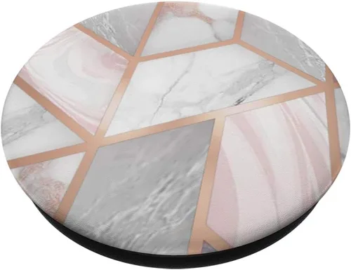 Miniatura 2 de PopSockets PopGrip: agarre intercambiable para teléfonos y tabletas PopSockets estándar PopGrip: efecto mármol rosa, blanco y gris