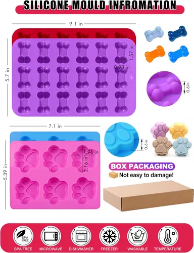 Miniatura 2 de Moldes de Silicona Caseros para Golosinas de Perros - Cortadores de Galletas para Golosinas de Perros - Recetas de Golosinas para Perros, Moldes