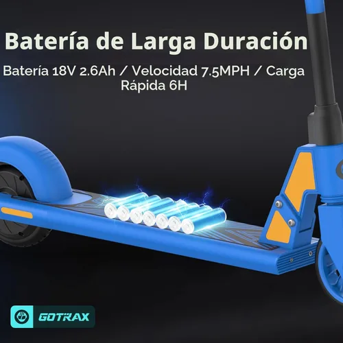 Miniatura 8 de Gotrax GKS Mini Electric Scooter for Kids 6-12, Max 3.75 Miles & 7.5 Mph by 150W Motor, 6'' Wheel, Thumb Control Easy to Ride & Assemble Azul