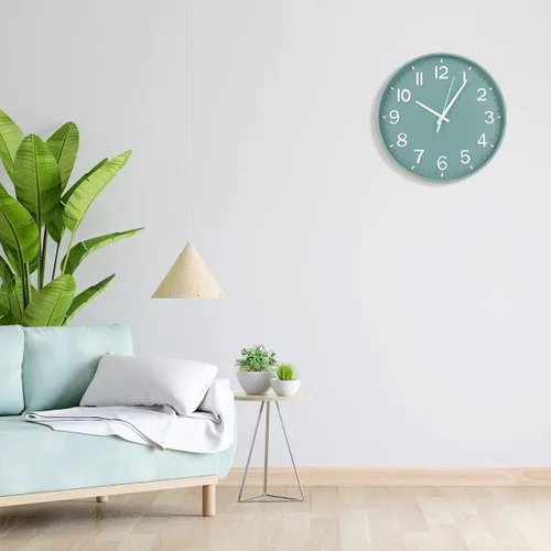 Miniatura 3 de HZDHCLH Reloj de pared de cuarzo moderno, funciona con pilas, 12 pulgadas, silencioso, sin tictac, números 3D, reloj redondo para pared, reloj