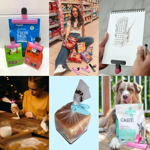 Miniatura 6 de Paquete de 11 clips para bolsas de alimentos para paquetes de alimentos, bolsas de almacenamiento de papas fritas, resistentes para aperitivos, 6