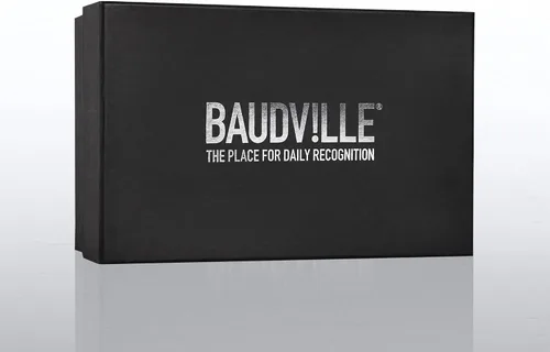 Miniatura 2 de Baudville Premios de trofeo de cristal grabado personalizado con acento azul - Viene con elegante caja de regalo negra - Reconocimiento del personal