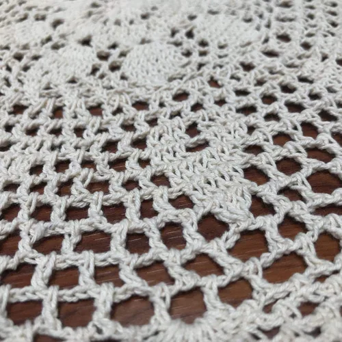 Miniatura 4 de Damanni Mantel de encaje hecho a mano de algodón hecho a mano, redondo, beige, 12 pulgadas