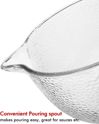 Miniatura 5 de Tazón mezclador de vidrio martillado de 5 cuartos de galón, tazón mezclador para KitchenAid de 4.5 y 5 cuartos de galón con cabezal inclinable