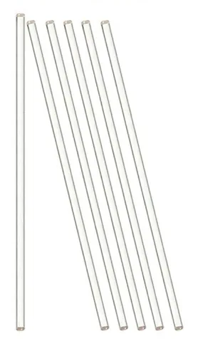 Paquete de 6 varillas agitadoras de vidrio de laboratorio (9.843 in) / 9.84 pulgadas de longitud con ambos extremos redondos para ciencias,