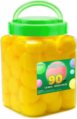 Miniatura 28 de Eppingwin 90 PCS Pompones Multicolores, Pompones Suaves de 1.5 Pulgadas para Manualidades, Colores Surtidos Pompones Grandes para Artes