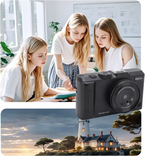 Miniatura 8 de Zyyini Cámara digital 4K para fotografía, cámara de vlogging HD de 48MP para con pantalla abatible de 3 pulgadas y 180 grados, zoom digital 18X