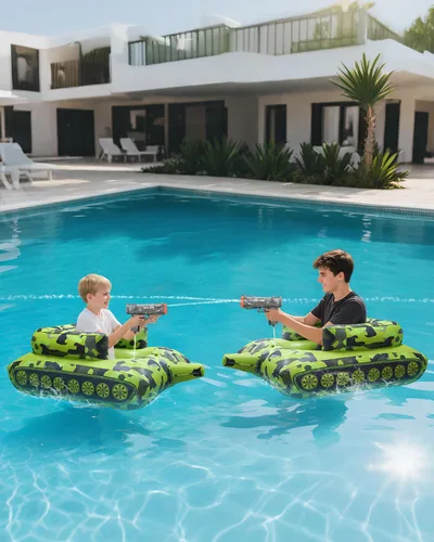 Miniatura 6 de Automatic Electric Water Gun with Pool Floats,Funny Inflatable Tank Pool Floaties for Pool Party,with Powerful Squirt Guns for Adults
