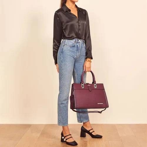 Miniatura 2 de Bolso de mano para mujer, con solapa, con correa y asa superior, bolso de trabajo, con correa a juego