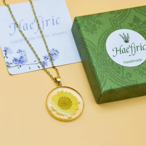 Miniatura 112 de Pressed Flower Necklace Gift for Women Personalized Handmade Necklaces Birth Flower Necklace