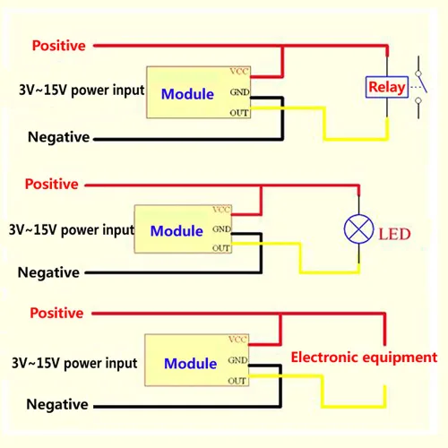Miniatura 5 de 2PCS DC 3V-15V 5V 12V Interruptor de Retardo con Control de Voz Micrófono en Miniatura Activado por Sonido Módulo de Retardo de Tiempo de Apagado