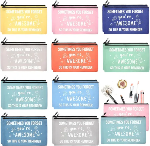 Miniatura 10 de Reginary 20 piezas de regalos inspiradores de Navidad al por mayor para mujeres, bolsa de cosméticos, bolsa de maquillaje con cremallera