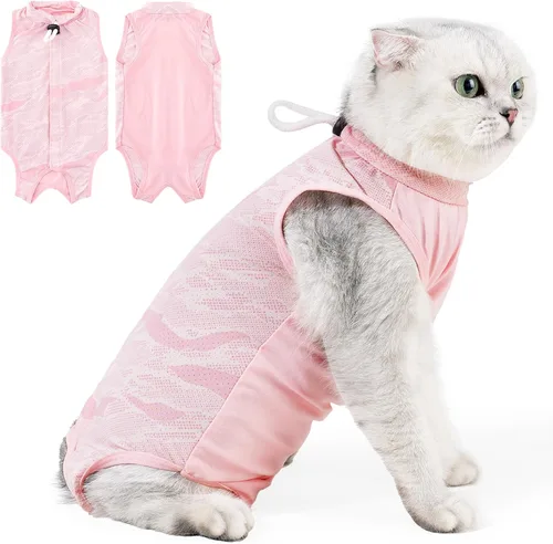 Miniatura 16 de Traje de recuperación para gatos para heridas abdominales o enfermedades de la piel, mameluco de gato para gatos después de la cirugía, traje
