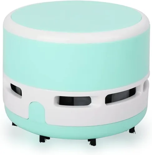 Mini aspiradora, aspiradora de escritorio, barredora de migas, plumero de escritorio, mini aspiradora de escritorio para mesa, verde y blanco