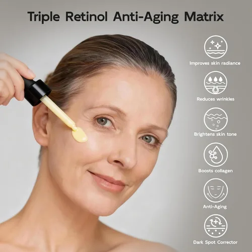 Miniatura 5 de Suero de retinol para cara y cuello, antienvejecimiento B5 suero facial rejuvenecedor con niacinamida + colágeno + ácido hialurónico, suaviza