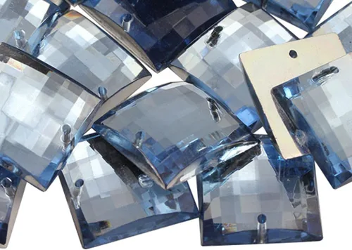 Miniatura 7 de Allstarco Cuentas cuadradas CH24 de 0.394 pulgadas (0.394 in) con parte trasera plana cuadrada para manualidades, diamantes de imitación acrílicos