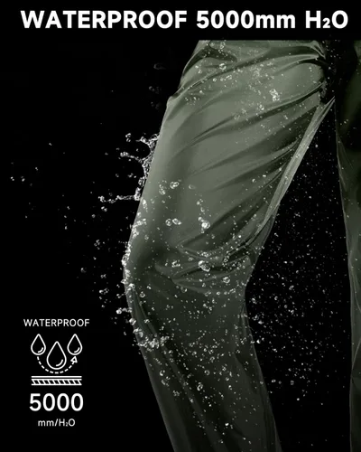 Miniatura 5 de Hebepol Pantalones de lluvia para mujer, ligeros, impermeables, a prueba de viento, para senderismo, pesca, al aire libre, con bolsa