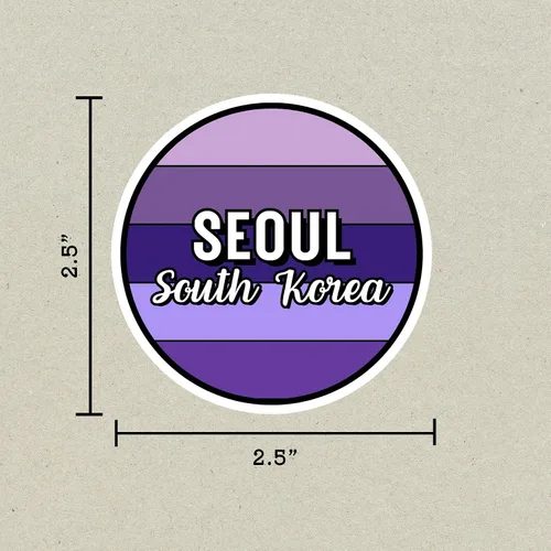 Miniatura 2 de Seoul South Korea Travel Sticker, 2.5" Multiple Colors, Laptop Water Bottle Planner Journal, Collectible Places I've Been, Luggage Decal (Earth)