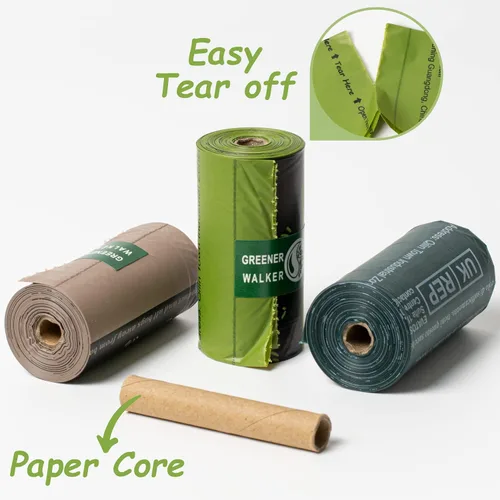 Miniatura 2 de GREENER WALKER 1080 bolsas de basura para perros, extragruesas, fuertes, 100% a prueba de fugas (marrón)