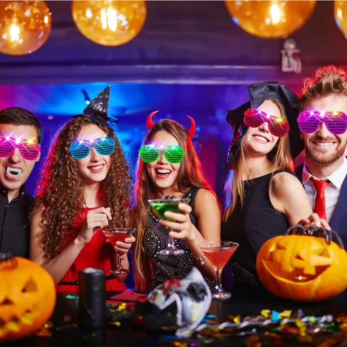 Miniatura 7 de HONLYNE 105 lentes LED, que brillan en la oscuridad, suministros de fiesta, anteojos iluminados para niños y adultos, gafas de neón intermitentes