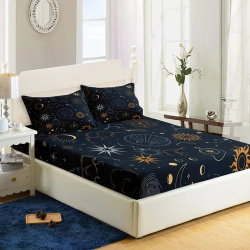 Miniatura 10 de AILONEN Sábana Bajera Ajustable con Tie Dye Tamaño Twin, Sábanas de Cama Coloridas de Estilo Hip-hop Superior para Niñas Adolescentes Niños, Juego