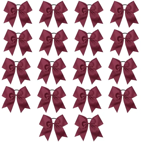 Miniatura 19 de 18 PCS 8" Large American Flag Cheer Hair Bows Ponytail Holder Elastic Band Handmade for Cheerleaders Teen Girls College Sports
