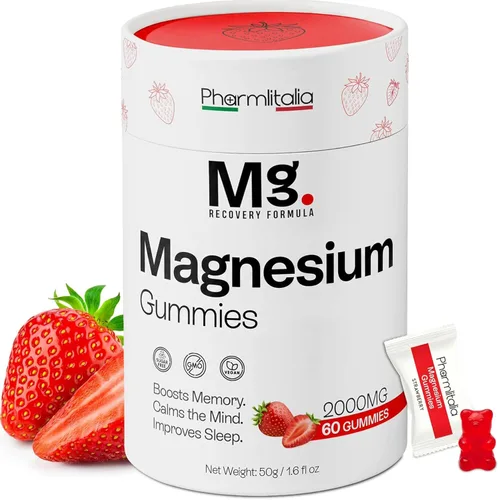 Miniatura 10 de Gomitas de magnesio L-treonato para adultos y niños, 2000 mg, suplementos cerebrales para memoria y concentración, gomitas de magnesio calmantes