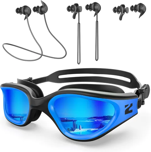 Miniatura 17 de ZIONOR G1 Lite - Gafas de natación polarizadas con 3 pares de tapones para los oídos, gafas de natación con protección UV antivaho para adultos, A3