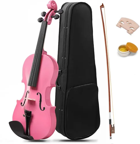 Miniatura 14 de Ktaxon Violín para estudiantes principiantes, violines acústicos 4/4, kit de violín de tamaño completo con estuche, arco, colofonia, adultos Natural