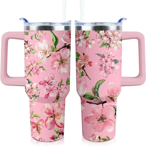 Miniatura 11 de Vaso de 40 onzas con asa y tapa con pajita a prueba de fugas Regalos inspiradores de cumpleaños del Día de la Madre para mujeres, hombres
