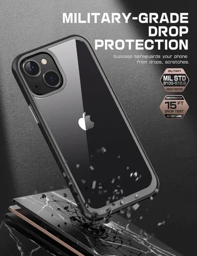 Miniatura 4 de SUPCASE Unicorn Beetle Style Series - Funda para iPhone 14 / iPhone 13, funda protectora híbrida delgada y transparente (negro)