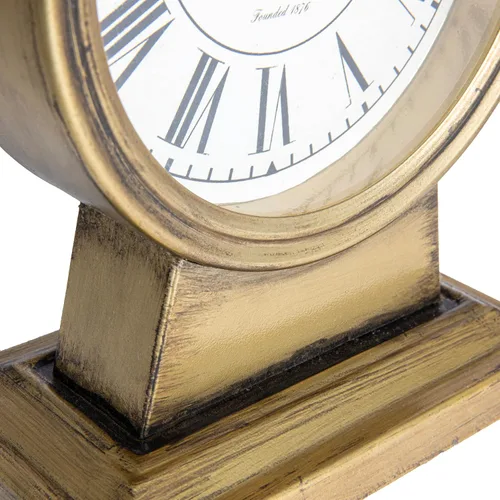 Miniatura 9 de Creative Co-Op Reloj decorativo de metal con acabado dorado