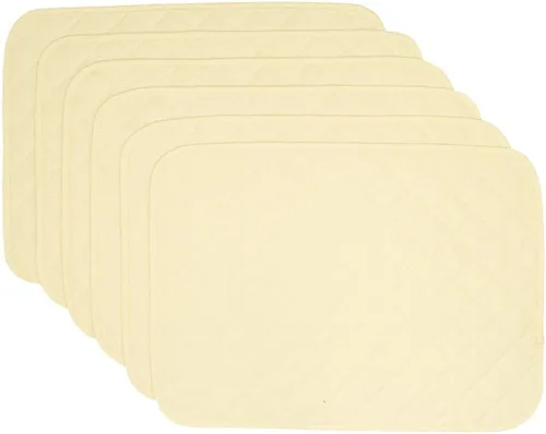 Juego de seis manteles individuales rectangulares de jacquard acolchado marfil sólido