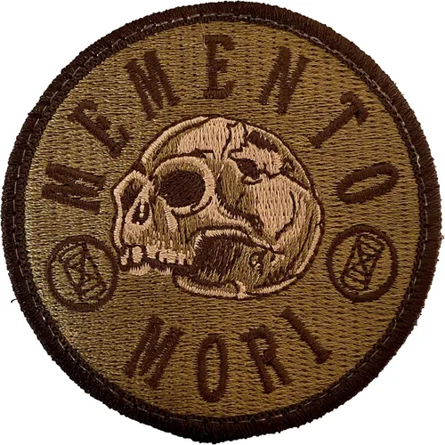 Miniatura 4 de Memento Mori "Remember Death" - Parche de moral bordado (negro)