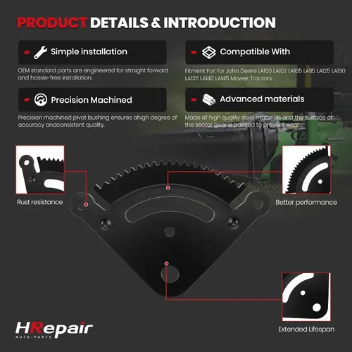 Miniatura 3 de Flip Manufacturing - Kit de piñón y piñón para John Deere LA Series – 19 dientes LA120, LA125, LA130, LA135, LA140, LA145, LA150 Reemplazo