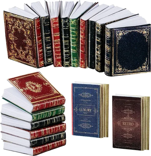 Miniatura 10 de Skylety 24 Piezas 1:12 Escala Miniaturas Libros para Casa de Muñecas Accesorios de Casa de Muñecas en Miniatura Pequeños Libros Accesorios