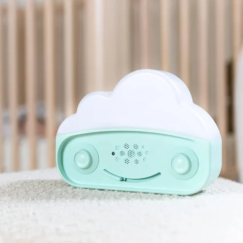 Miniatura 7 de Happiest Baby SNOObie - Máquina inteligente de ruido blanco, máquina de sonido portátil para bebés con luz nocturna, 12 sonidos relajantes