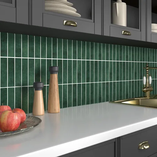 Miniatura 10 de Commomy Azulejos de pared de PVC ultraligero de 11.8 x 11.8 pulgadas, 10 unidades, color azul marino mate, para cocina, baño, inquilinos, azulejos