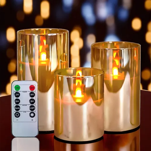 Miniatura 12 de Velas de té recargables sin llama con temporizador remoto y base de carga, velas LED que funcionan con pilas, velas USB para otoño, boda, Navidad