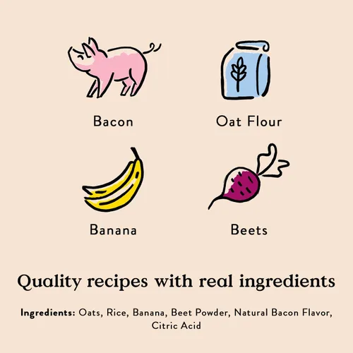 Miniatura 2 de Bocce's Bakery Golosinas crujientes de plátano y tocino para perros, 10 onzas