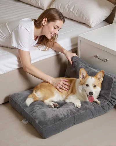 Miniatura 6 de NUPIDA Cama para perro para jaula para perros medianos y grandes, cama lavable a máquina, almohadilla de felpa para perrera con parte inferior Gris