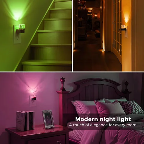 Miniatura 5 de L LOHAS LED - Luces nocturnas enchufables en la pared, temperatura de color ajustable 3000K/4000K/5000K, luz nocturna de burbujas con sensor