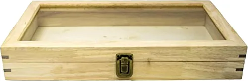 Miniatura 10 de Novel Box - Caja organizadora de joyas, cuero sintético negro, 6 x 3.75 x 2 pulgadas, caja de joyería de cristal de tamaño pequeño con tapa