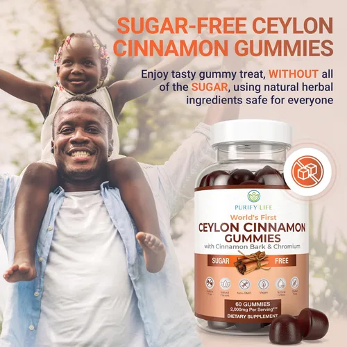Miniatura 4 de Gomitas de canela de Ceilán sin azúcar (2,000 mg/porción), suplemento de canela a base de hierbas veganas, sin gluten, reemplaza cápsulas de canela