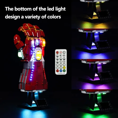 Miniatura 3 de Kyglaring Kit de iluminación LED diseñado para Lego Nano Gauntlet 76223 (sin modelo) y juego de luces compatible con la réplica de Iron Man