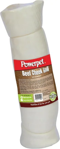 Powerpet Treats - Rollos de mejillas de res para perros, promueve la higiene dental, 100% natural y altamente digerible, alto en proteínas, razas