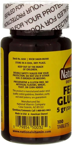 Miniatura 2 de Nature`s Blend Tabletas de gluconato ferroso 325 mg 100 unidades por botella (5 botellas)