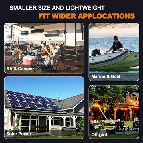 Miniatura 8 de Batería de litio de 12 V, batería LiFePO4 de ciclo profundo de 5000+ con BMS integrado de 100 A para almacenamiento en el hogar, motor de pesca por