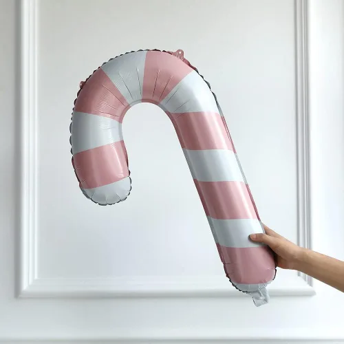 Miniatura 6 de Kit de arco de guirnalda de globos de Navidad de 140 unidades, globos de bastón de caramelo rojo y rosa, globo de aluminio de piruleta dulce