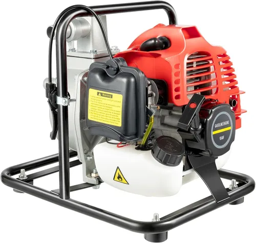Bomba de agua de gasolina, 43CC 2HP 7000rmp Bomba de agua industrial de 2 tiempos de gasolina refrigerada por aire, bomba de alta presión para riego